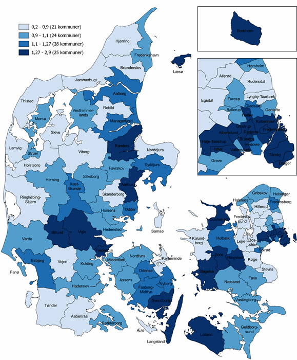 Figur 4. Stigning i ledighed februar-august 2020, pct. point