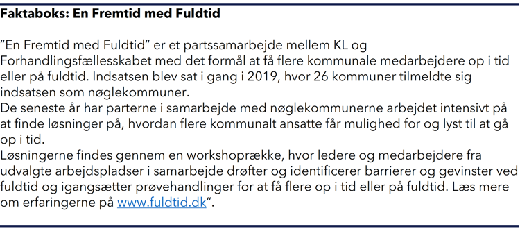 "Faktaboks om projektet en fremtid med fuldtid"